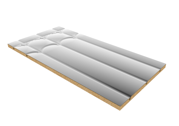 Płyta Alu Acoustic- element prosty z podwójnym łukiem
